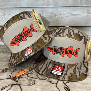 WRC Hat - Musky Bright Orange Patch Mossy Oak 168 Flat Bill