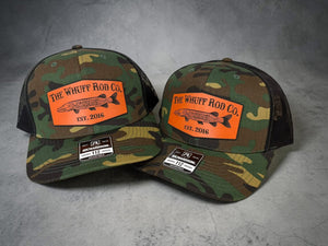 WRC Hat - Musky Army Camo Orange Patch 112 Curved Bill