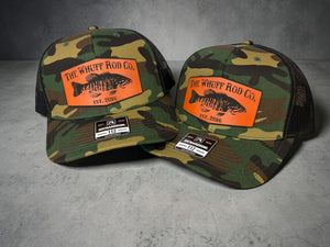 WRC Hat - Bass Army Camo Orange Patch 112 Curved Bill